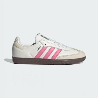 【adidas 愛迪達】慢跑鞋 女鞋 運動鞋 緩震 三葉草 SAMBA OG W 米白粉 IG1962