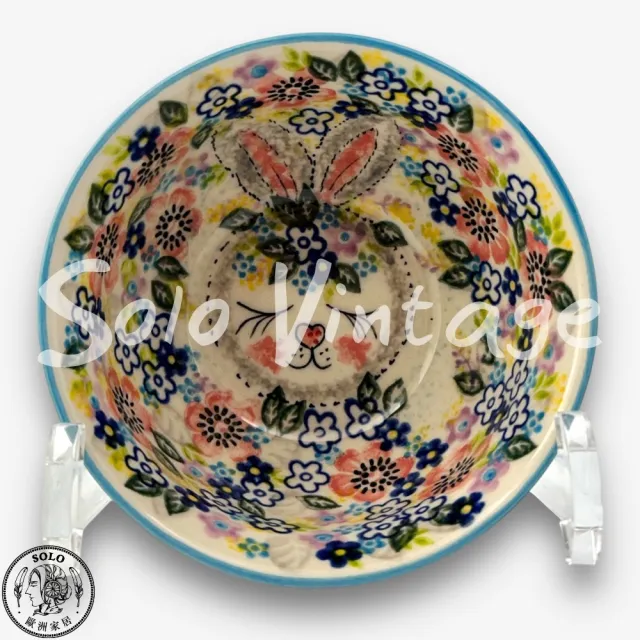 【SOLO 波蘭陶】波蘭製 Vena 波蘭陶 12CM 飯碗 兔寶花園系列