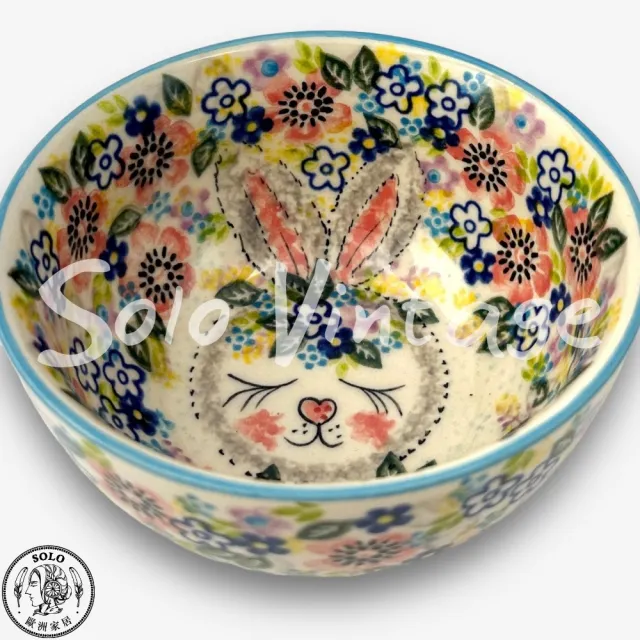 【SOLO 波蘭陶】波蘭製 Vena 波蘭陶 12CM 飯碗 兔寶花園系列