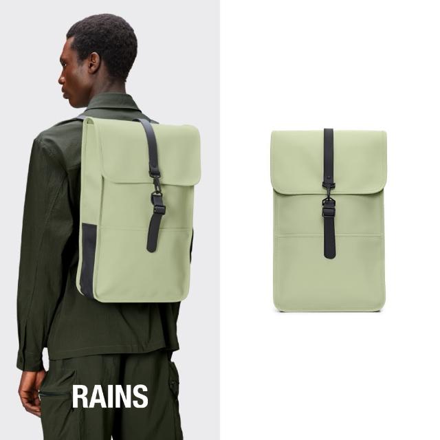 【RAINS官方直營】Backpack 經典防水雙肩背長型背包(Earth 地球綠後背包)