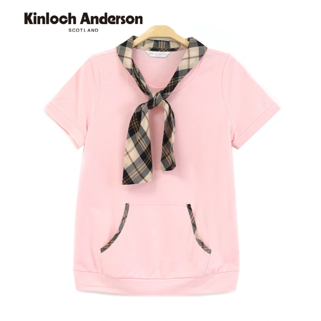 Kinloch Anderson 領帶配飾造型短袖上衣 金安德森女裝(KA0685315)