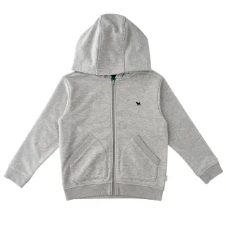 【BLUEDOG】童裝-連帽拉鍊休閒外套(灰色)