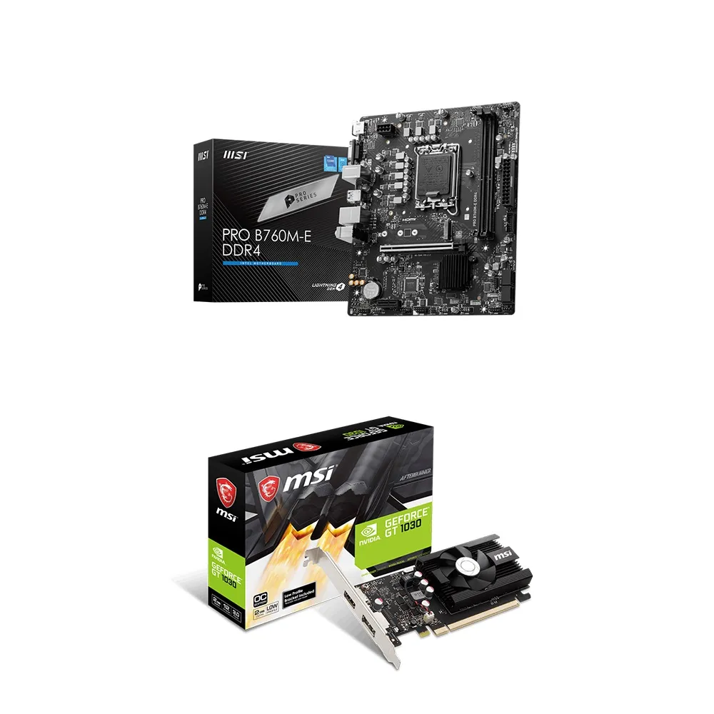 【MSI 微星】B760M+GT1030★MSI B760M-E DDR4+MSI GT1030 2GD4(超值升級包)