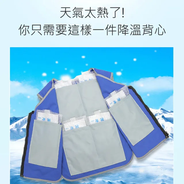 【TAI LI 太力】戶外降溫神器冰涼背心附20個冰袋+6個氣泡恆溫袋(快速降溫 持久冰涼 冰袋可重覆使用)