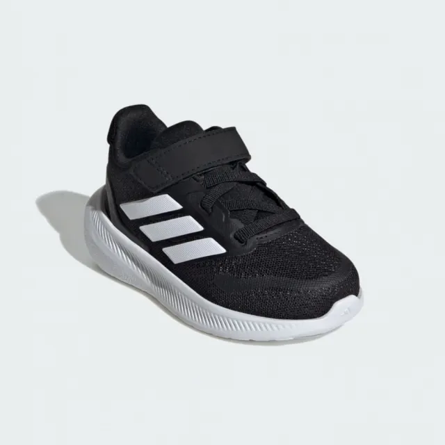 【adidas 愛迪達】運動鞋 童鞋 中童 小童 兒童 魔鬼氈 RUNFALCON 5 EL I 黑 IE8598