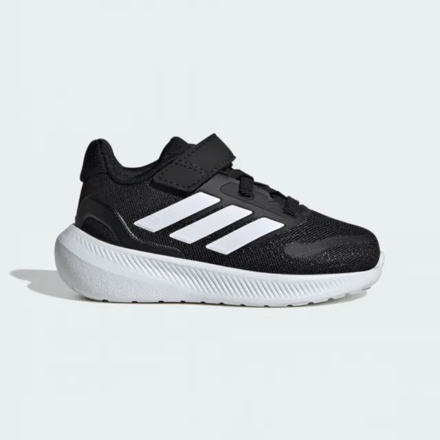 【adidas 愛迪達】運動鞋 童鞋 中童 小童 兒童 魔鬼氈 RUNFALCON 5 EL I 黑 IE8598