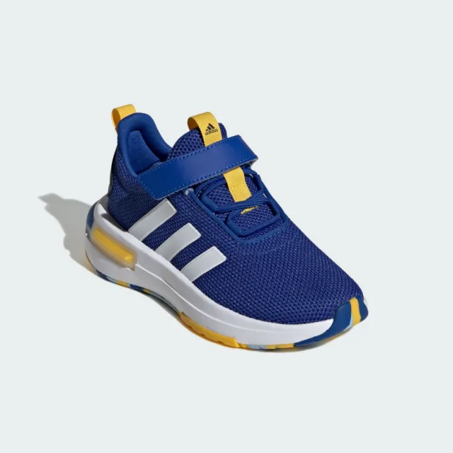 【adidas 愛迪達】運動鞋 童鞋 中童 大童 旋轉扣 魔鬼氈 RACER TR23 EL K 藍 IE6423