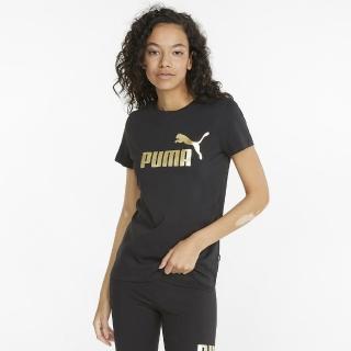 【PUMA】上衣 女款 短袖上衣 運動 歐規 黑 84830301