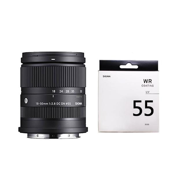 【Sigma】18-50mm F2.8 DC DN Contemporary for RF-Mount+SIGMA WR UV 55mm(公司貨)