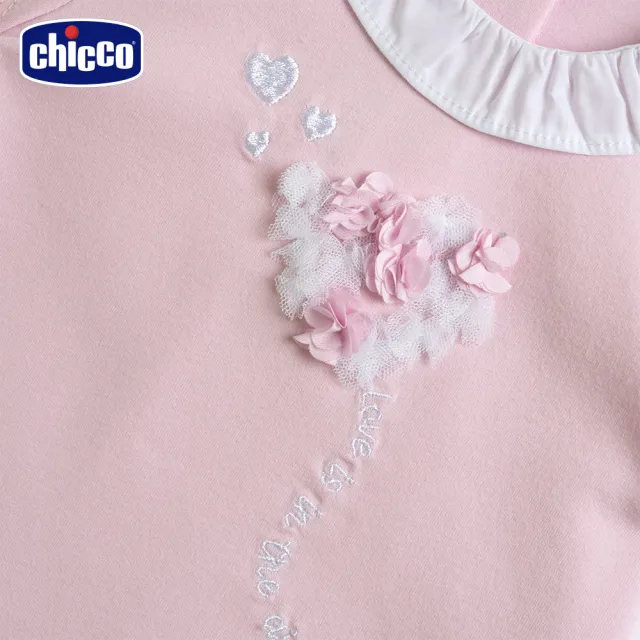 【Chicco】24SS童裝-繽紛花園-立體花朵短袖上衣