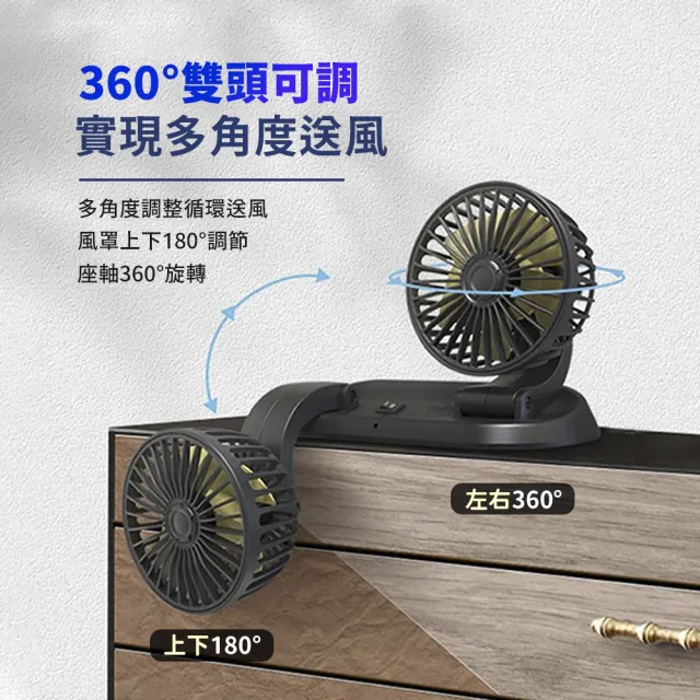 【Mr.U 優先生】汽車 雙頭車用風扇 24V/12V_兩款可選(點煙孔 汽車風扇 後座風扇 多角度送風 涼風扇)