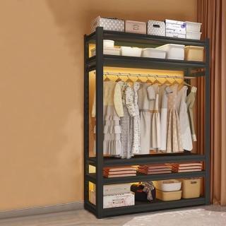 【Easy buy 居家生活】五層單桿角鋼吊掛衣架-50X120X183CM(掛衣架 吊衣架 鞋帽架 角鋼置物架)