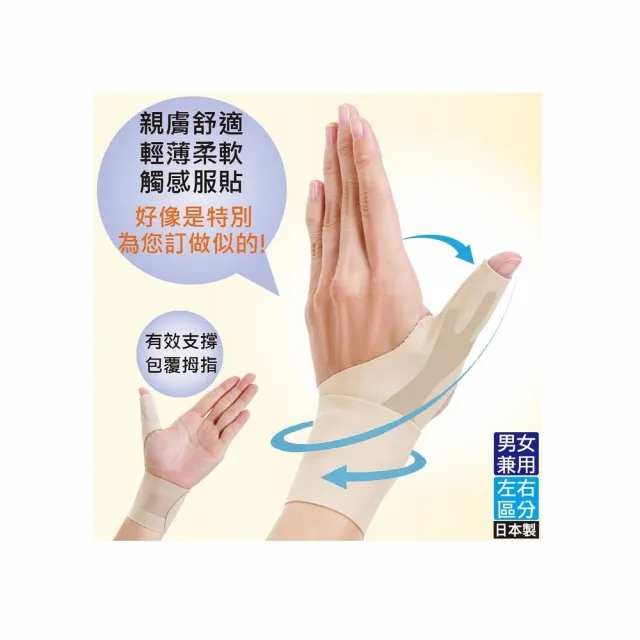 【海夫健康生活館】百力肢體裝具 未滅菌 ALPHAX NEW醫護拇指護腕固定帶 1入 日本製(膚色)