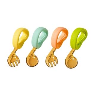 【JoyNa】Hogo禾果 兒童餐具 心形叉勺(矽膠餐具組/寶寶餐具/兒童學習湯匙叉子/PPSU)