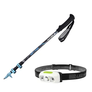 【SELPA】凜淬碳纖維三節式外鎖登山杖+夜行者頭燈超值組合(三色任選)