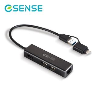 【ESENSE 逸盛】C204 四合一Type-C/USB3.0/RJ45 HUB集線器