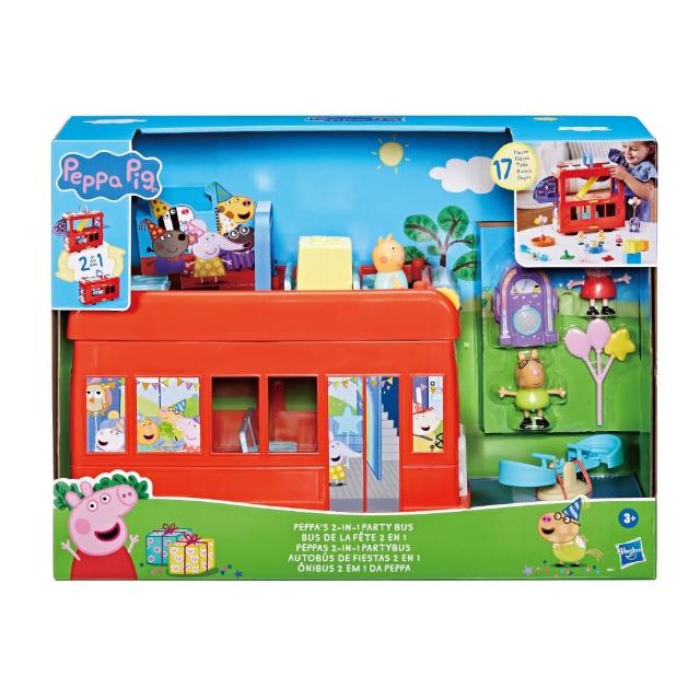 【ToysRUs 玩具反斗城】Peppa Pig 粉紅豬小妹 二合一派對巴士遊戲組(兒童 玩具 家家酒 公仔 模型)