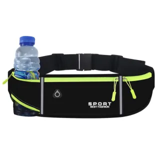 【螢光夜跑】運動螢光夜跑水壺袋腰包(馬拉松 防盜 反光 健身 手機包 運動腰包 貼身
