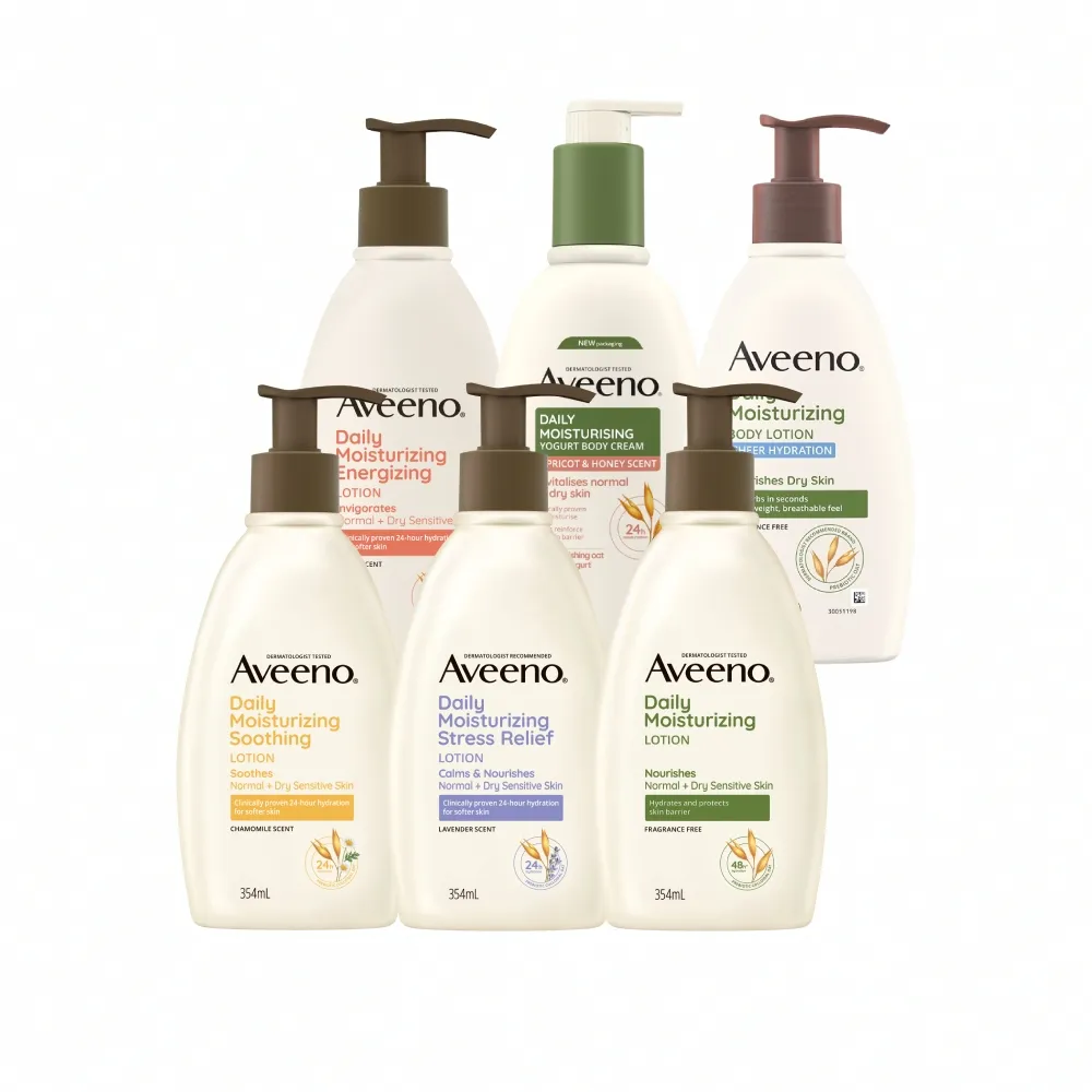 【Aveeno 艾惟諾】長效鎖水保濕乳300ml任選3入(燕麥/活力/薰衣草/洋甘菊/水感/蜂蜜杏桃)