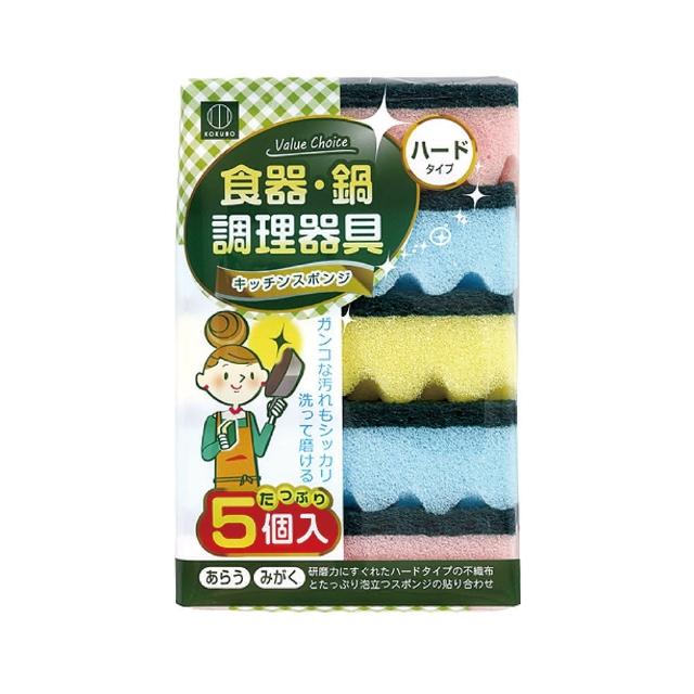 【小久保】日本 餐具餐盤海綿菜瓜布 5入裝