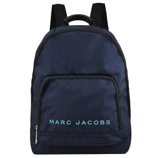 【MARC JACOBS 馬克賈伯】經典LOGO輕薄尼龍後背包.深藍(大款)