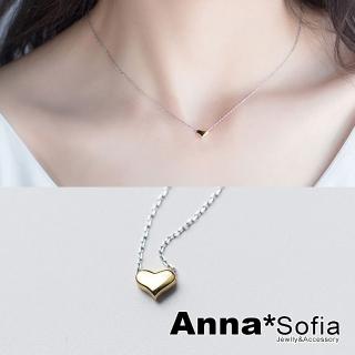 【AnnaSofia】925純銀鎖骨鍊項鍊-名媛金心 現貨 送禮