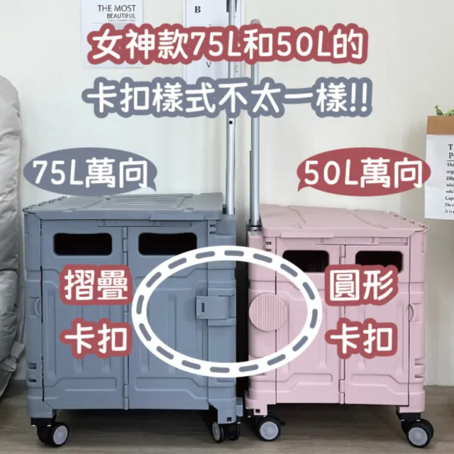 四輪萬象折疊購物收納車 購物車 買菜車(50L巨型折疊手推車)