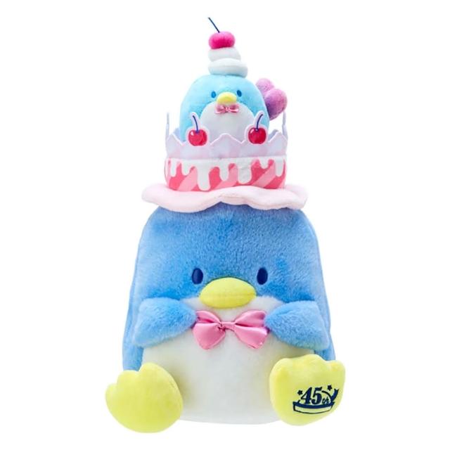【SANRIO 三麗鷗】山姆企鵝45周年生日系列 造型絨毛玩偶 山姆企鵝 蛋糕帽