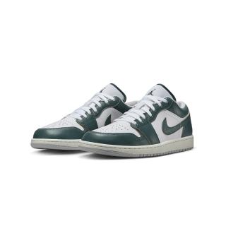 【NIKE 耐吉】AIR JORDAN 1 LOW SE 運動鞋 休閒鞋 男鞋 皮革 墨綠色 奶油底 喬丹(FQ7687-300 ∞)