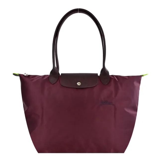 【LONGCHAMP】LE PLIAGE GREEN系列刺繡長把再生尼龍摺疊水餃包(大/多色選)