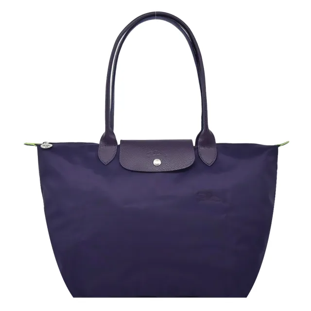 【LONGCHAMP】LE PLIAGE GREEN系列刺繡長把再生尼龍摺疊水餃包(大/多色選)