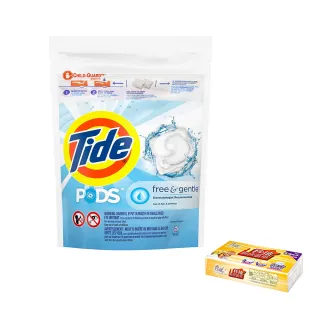 【Tide 汰漬】洗衣膠囊 無香精 38顆/袋+一秒抽取式廚房紙巾60抽/包