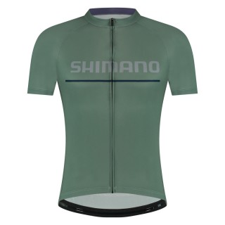 【SHIMANO】LOGO 男款短袖車衣 復古綠色