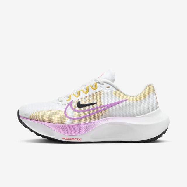 【NIKE 耐吉】Wmns Zoom Fly 5 女 慢跑鞋 運動 路跑 輕量 緩震 支撐 白紫黃(DM8974-100)