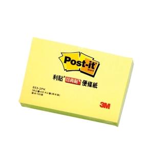 【3M】利貼便條紙3.8x5公分-2入 653-2PK(筆記 記事 標示 學生 辦公)
