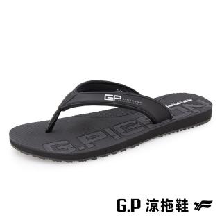 【G.P】啟蒙 拖鞋男段 Slipper 夾腳拖 休閒夾腳拖 男鞋 黑色(G9378M-10)