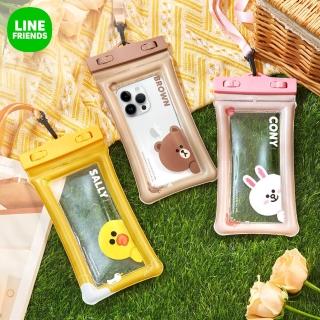 【LINE FRIENDS】熊大莎莉兔兔觸控手機防水袋 掛脖漂浮手機袋7.2吋以下通用(掛脖手機袋/游泳/潛水)