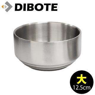 【DIBOTE 迪伯特】雙層隔熱304不鏽鋼杯磨砂碗-大(2入組)