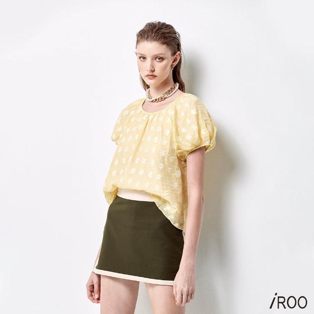 【iROO】花朵織花上衣