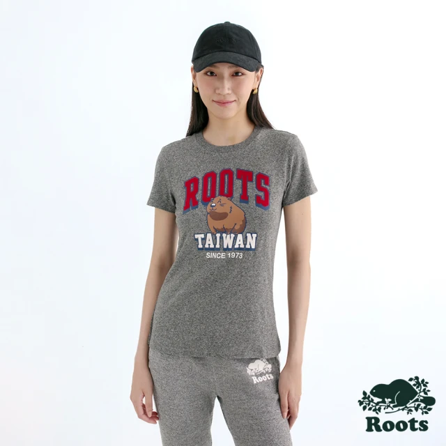 Roots Roots女裝- ANIMAL FRIENDS ARCH 短袖T恤(灰色)