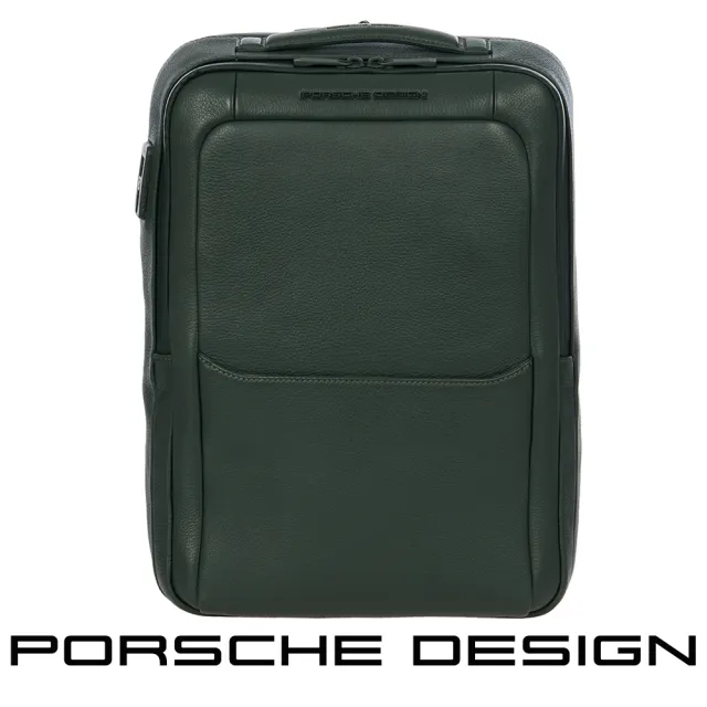 【Porsche Design 保時捷】限量3折 德國頂級小牛皮旅行後背包 全新專櫃展示品(綠色 OLE1614GRN)