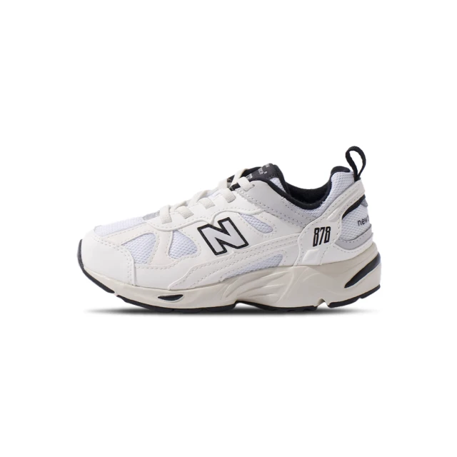 NEW BALANCE NB 878 中童 寬楦 白黑色 復古 彈力帶 小朋友 運動 休閒鞋 PV878ST1