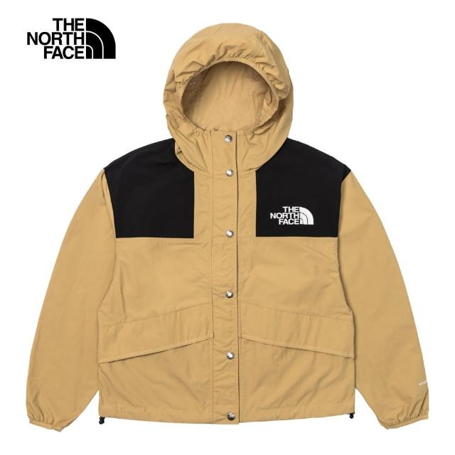 【The North Face 官方旗艦】北面女款卡其色DWR防潑水連帽外套｜5JXOLK5
