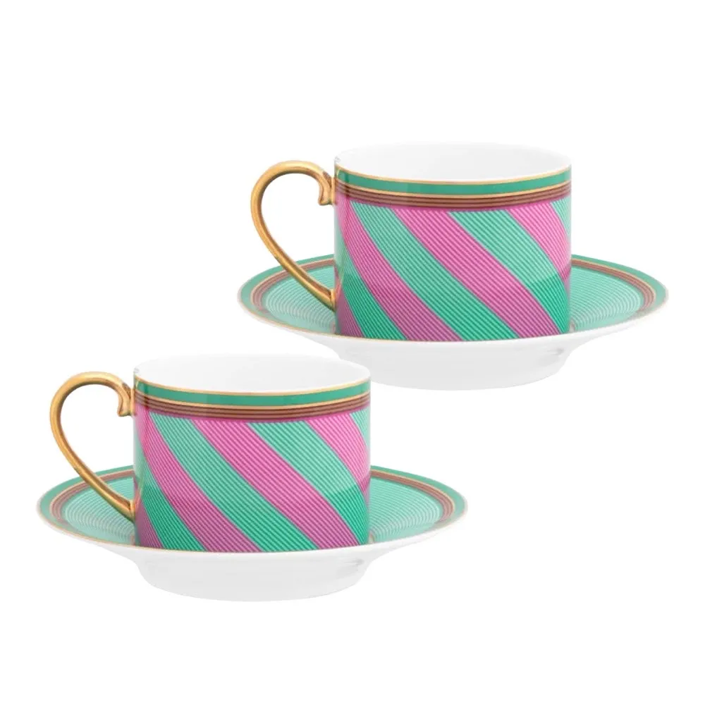 【PIP STUDIO】買一送一★Chique Stripes 咖啡杯組220ml(咖啡杯+碟子/2入組)