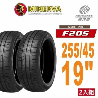 【Minerva】F205 米納瓦運動操控電動車轎車輪胎 二入組 255/45/19適用車款特斯拉Model Y等(安托華)