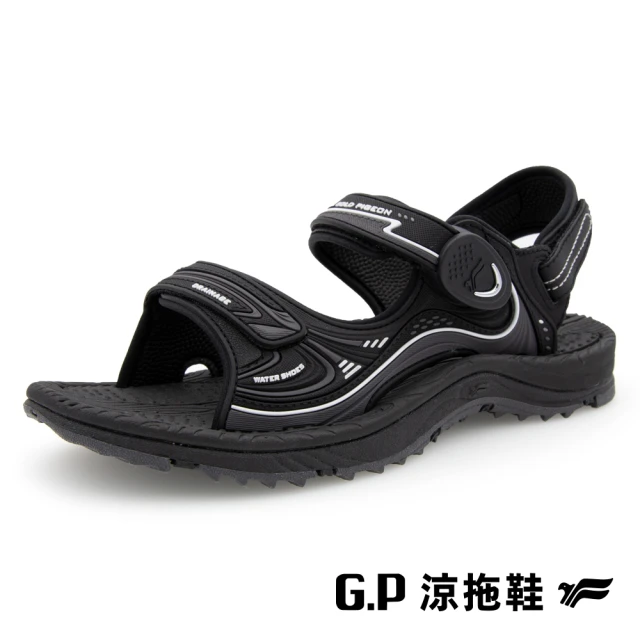 G.P 女款EFFORT+戶外休閒磁扣兩用涼拖鞋G9596W-黑色(SIZE:36-39 共二色)