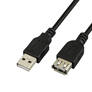 【Bravo-u】USB 2.0 A公對A母延長線(黑-0.8米)