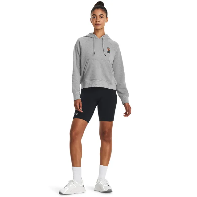 【UNDER ARMOUR】UA 女 HWT Terry Rose長袖帽T_1379834-011(灰色)