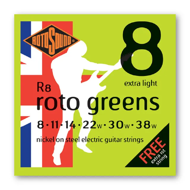 【ROTOSOUND】電吉他套弦 R8｜08-38｜鍍鎳電吉他弦｜英國製造(#鍍鎳弦#電吉他弦#吉他弦)