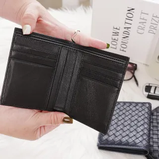 【MoonDy】雙11 羊皮短夾 短夾 精品 包 皮包男性 編織錢包 男生錢包 短夾 禮